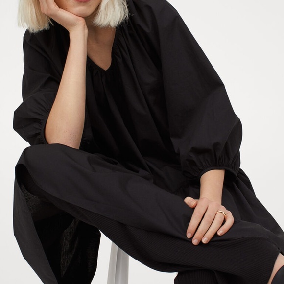 H&M Airy Balloon Sleeve Drop Waist Flowy Dress - Picture 3 of 8